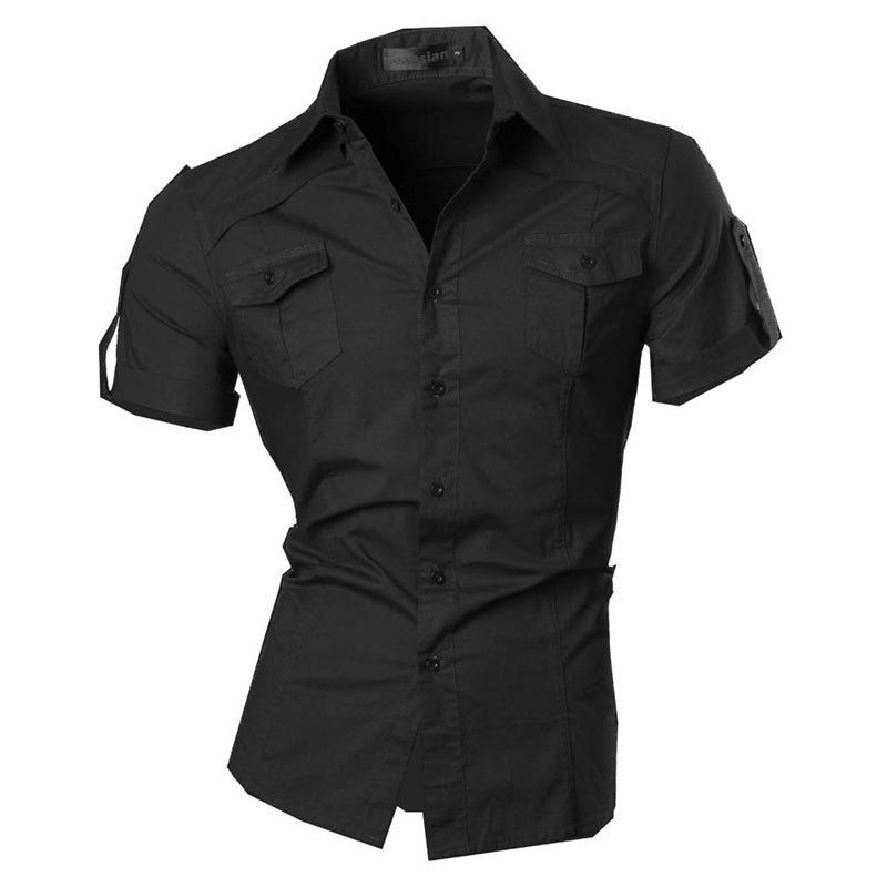 sanyamk Men&#39;s Summer Short Sleeve Casual Dress Shirts Fashion Stylish 8360