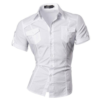 sanyamk Men&#39;s Summer Short Sleeve Casual Dress Shirts Fashion Stylish 8360