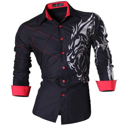 sanyamk Spring Autumn Features Shirts Men Casual Jeans Shirt New Arrival Long Sleeve Casual Slim Fit Male Shirts Z034