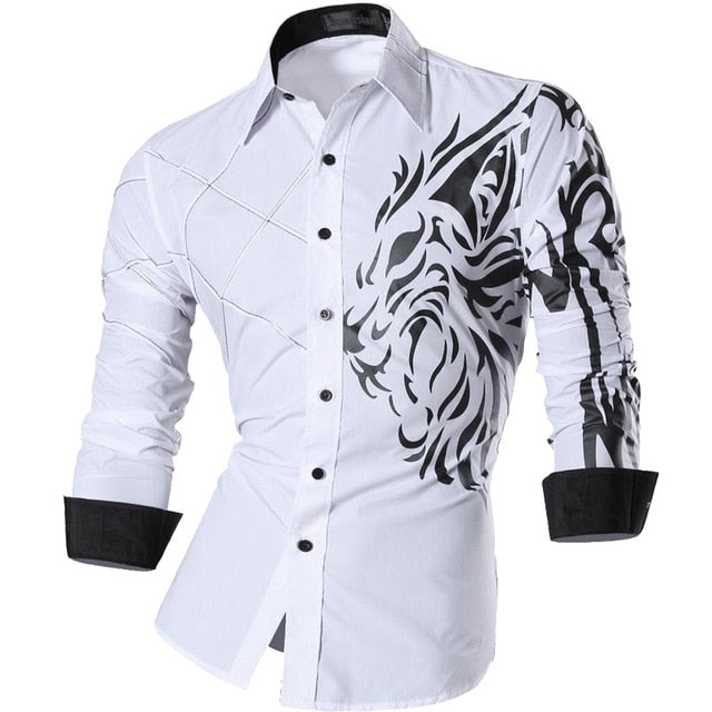 sanyamk Spring Autumn Features Shirts Men Casual Jeans Shirt New Arrival Long Sleeve Casual Slim Fit Male Shirts Z034