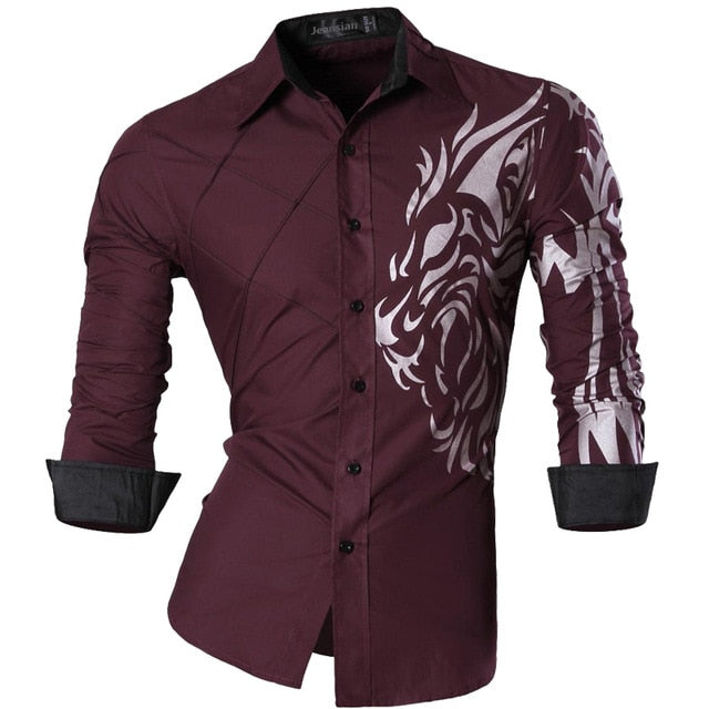 sanyamk Spring Autumn Features Shirts Men Casual Jeans Shirt New Arrival Long Sleeve Casual Slim Fit Male Shirts Z034