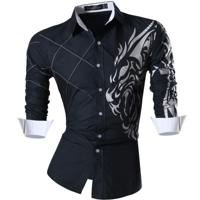 sanyamk Spring Autumn Features Shirts Men Casual Jeans Shirt New Arrival Long Sleeve Casual Slim Fit Male Shirts Z034