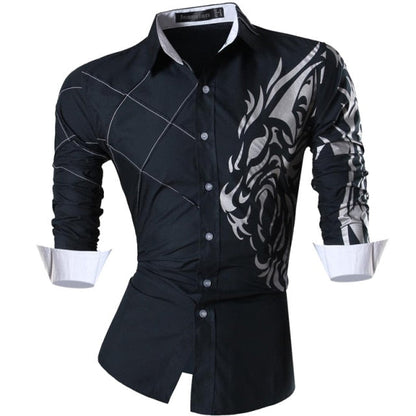 sanyamk Spring Autumn Features Shirts Men Casual Jeans Shirt New Arrival Long Sleeve Casual Slim Fit Male Shirts Z034