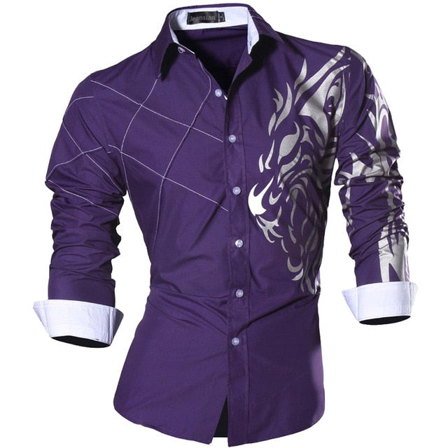 sanyamk Spring Autumn Features Shirts Men Casual Jeans Shirt New Arrival Long Sleeve Casual Slim Fit Male Shirts Z034