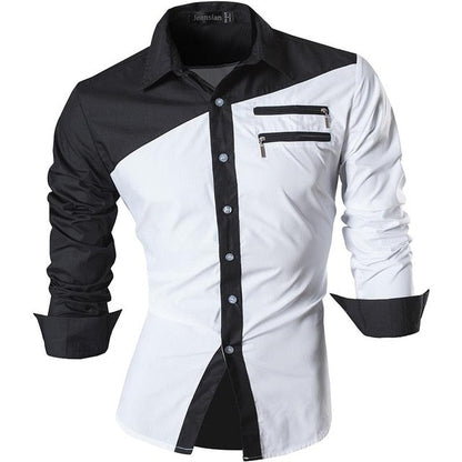 sanyamk Spring Autumn Features Shirts Men Casual Jeans Shirt New Arrival Long Sleeve Casual Slim Fit Male Shirts Z034