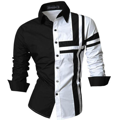 sanyamk Spring Autumn Features Shirts Men Casual Jeans Shirt New Arrival Long Sleeve Casual Slim Fit Male Shirts Z034