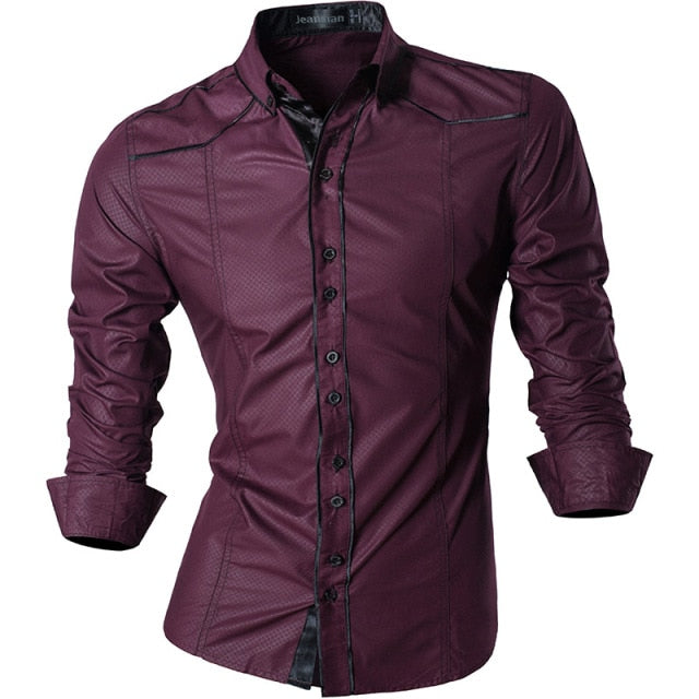 sanyamk Spring Autumn Features Shirts Men Casual Jeans Shirt New Arrival Long Sleeve Casual Slim Fit Male Shirts Z034