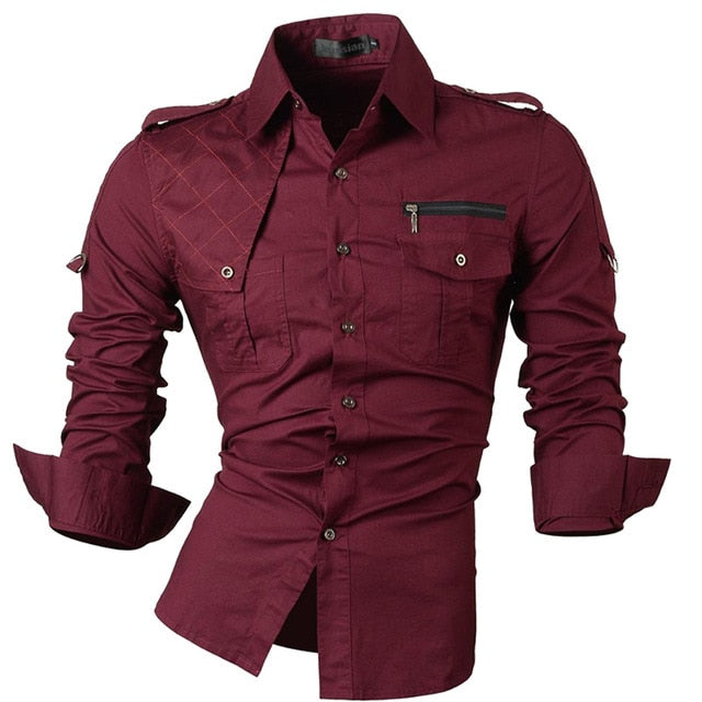 sanyamk Spring Autumn Features Shirts Men Casual Jeans Shirt New Arrival Long Sleeve Casual Slim Fit Male Shirts Z034