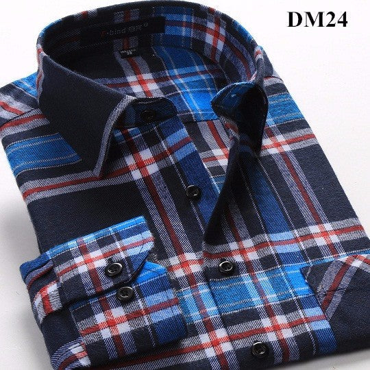 sanyamk Plaid Shirt New Autumn Winter Flannel Red Checkered Shirt Men Shirts Long Sleeve Chemise Homme Cotton Male Check Shirts