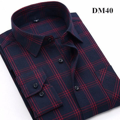 sanyamk Plaid Shirt New Autumn Winter Flannel Red Checkered Shirt Men Shirts Long Sleeve Chemise Homme Cotton Male Check Shirts