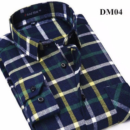 sanyamk Plaid Shirt New Autumn Winter Flannel Red Checkered Shirt Men Shirts Long Sleeve Chemise Homme Cotton Male Check Shirts