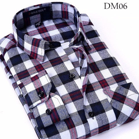 sanyamk Plaid Shirt New Autumn Winter Flannel Red Checkered Shirt Men Shirts Long Sleeve Chemise Homme Cotton Male Check Shirts