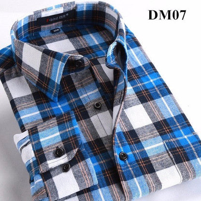 sanyamk Plaid Shirt New Autumn Winter Flannel Red Checkered Shirt Men Shirts Long Sleeve Chemise Homme Cotton Male Check Shirts