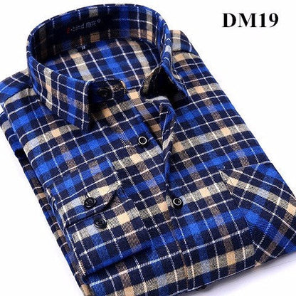 sanyamk Plaid Shirt New Autumn Winter Flannel Red Checkered Shirt Men Shirts Long Sleeve Chemise Homme Cotton Male Check Shirts