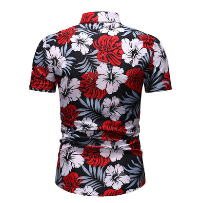 sanyamk Mens Beach Shirts Camisa Social Masculina 2022 Fashion Brand Floral Shirt Men Slim Fit Short Sleeve Hawaiian Shirt Male Chemise