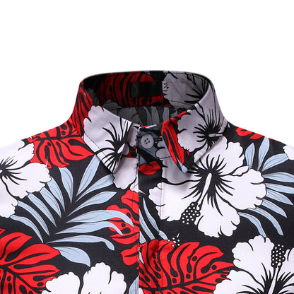 sanyamk Mens Beach Shirts Camisa Social Masculina 2022 Fashion Brand Floral Shirt Men Slim Fit Short Sleeve Hawaiian Shirt Male Chemise