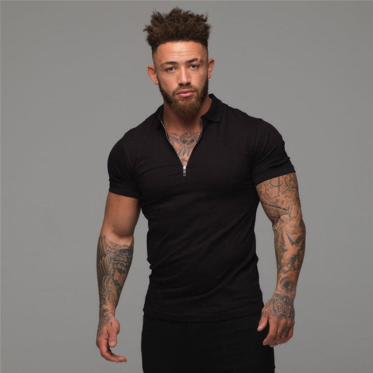 sanyamk Muscleguys Man Fashion Polo Shirt Casual Fashion Plain Color Short Sleeve High Quality Slim Polo Shirt Men Fitness Polo homme