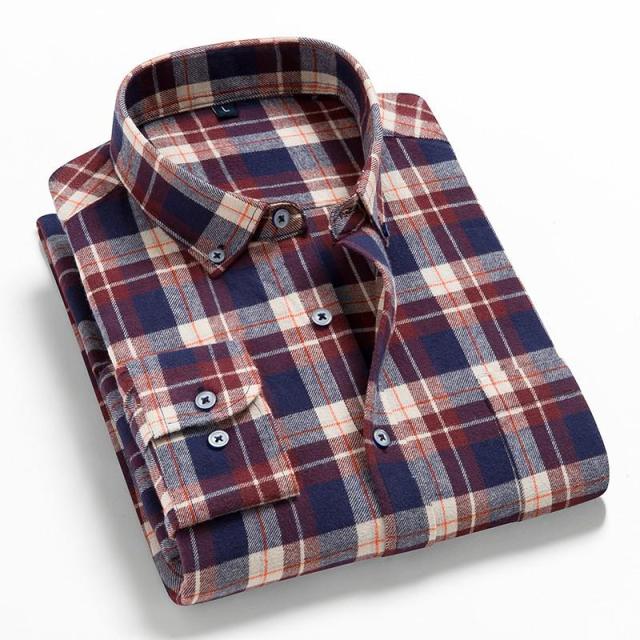 sanyamk 2022 Spring Autumn Plaid Shirt Men Cotton New Male Casual Long Sleeve Shirt  High Quality  Man Clothes