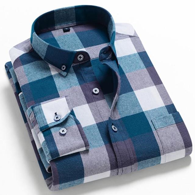 sanyamk 2022 Spring Autumn Plaid Shirt Men Cotton New Male Casual Long Sleeve Shirt  High Quality  Man Clothes