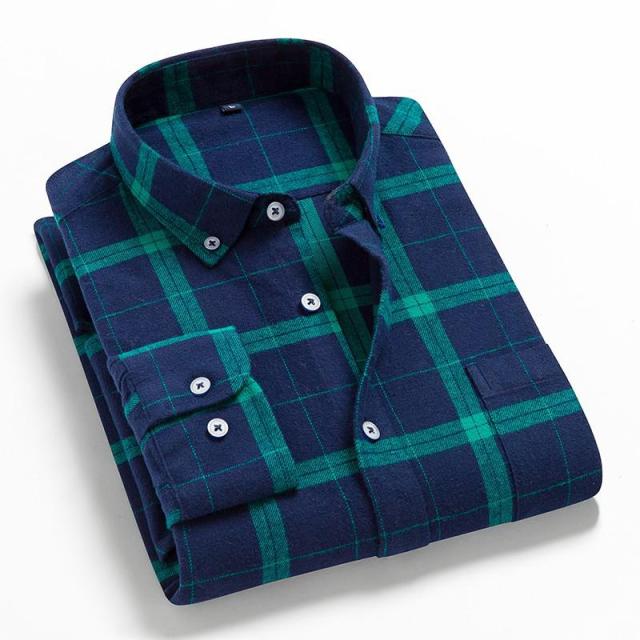 sanyamk 2022 Spring Autumn Plaid Shirt Men Cotton New Male Casual Long Sleeve Shirt  High Quality  Man Clothes