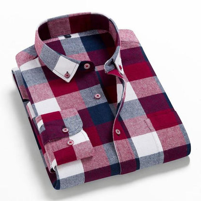 sanyamk 2022 Spring Autumn Plaid Shirt Men Cotton New Male Casual Long Sleeve Shirt  High Quality  Man Clothes