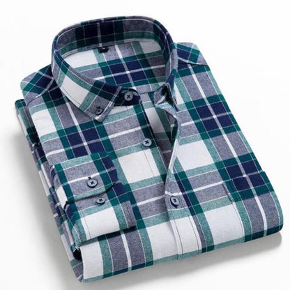 sanyamk 2022 Spring Autumn Plaid Shirt Men Cotton New Male Casual Long Sleeve Shirt  High Quality  Man Clothes