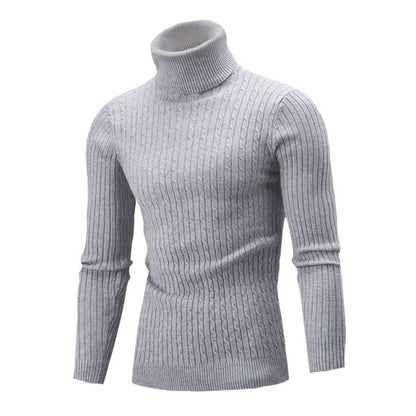 sanyamk Men&#39;s sweater autumn and winter new European and American high collar foreign trade solid color twist bottoming shirt