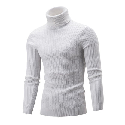 sanyamk Men&#39;s sweater autumn and winter new European and American high collar foreign trade solid color twist bottoming shirt