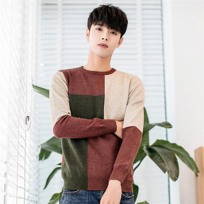 sanyamk Sweater men&#39;s round neck Korean version of the bottoming shirt men&#39;s thick autumn and winter men&#39;s sweater