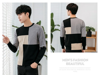 sanyamk Sweater men&#39;s round neck Korean version of the bottoming shirt men&#39;s thick autumn and winter men&#39;s sweater