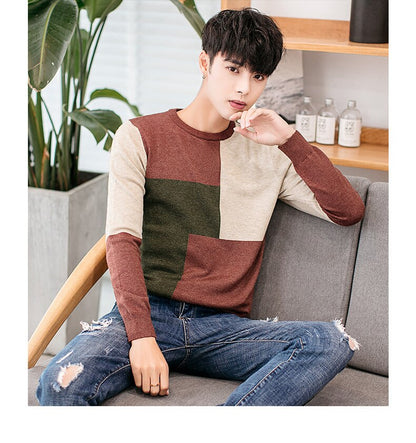 sanyamk Sweater men&#39;s round neck Korean version of the bottoming shirt men&#39;s thick autumn and winter men&#39;s sweater