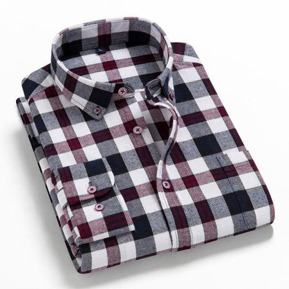 sanyamk 2022 Spring Autumn Plaid Shirt Men Cotton New Male Casual Long Sleeve Shirt  High Quality  Man Clothes