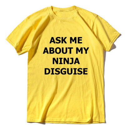 sanyamk XS-5XL Mens Ask Me About My Ninja Disguise Flip T Shirt Funny Costume Graphic Men&#39;s cotton T-Shirt Humor Gift Women Top Tee