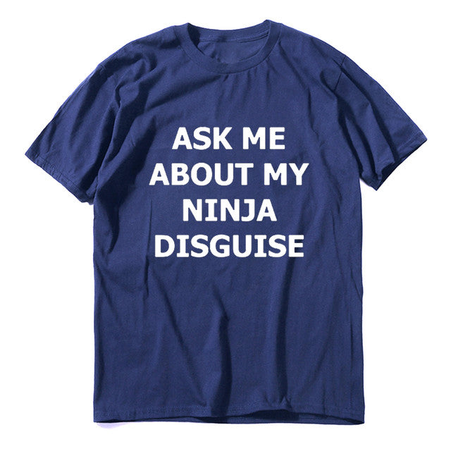 sanyamk XS-5XL Mens Ask Me About My Ninja Disguise Flip T Shirt Funny Costume Graphic Men&#39;s cotton T-Shirt Humor Gift Women Top Tee