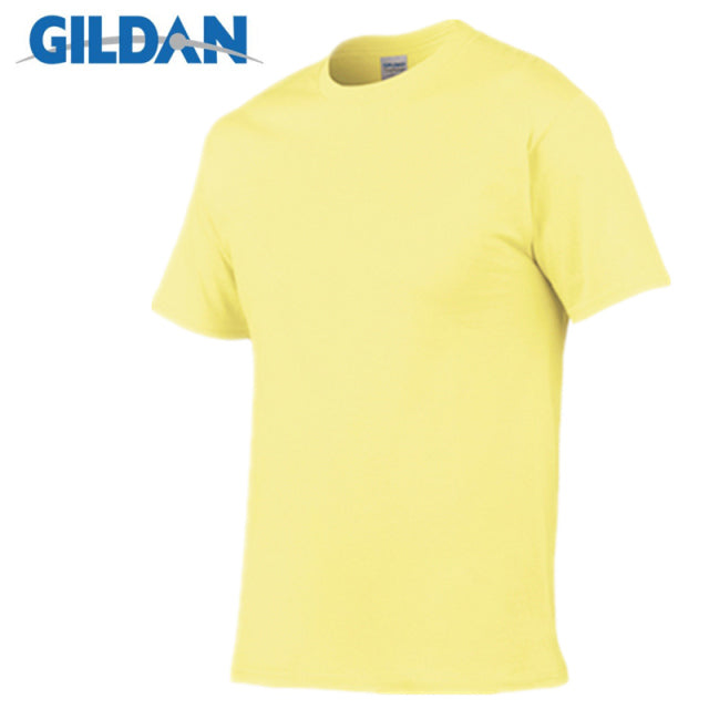 sanyamk 1 PCS Gildan Quality Men&#39;s Summer 100% Cotton T-Shirt Men Casual Short Sleeve O-Neck T Shirt Comfortable Solid Tops Tees