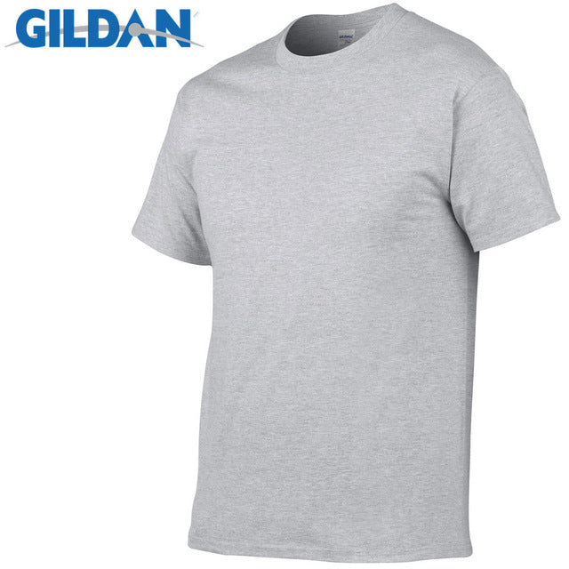 sanyamk 1 PCS Gildan Quality Men&#39;s Summer 100% Cotton T-Shirt Men Casual Short Sleeve O-Neck T Shirt Comfortable Solid Tops Tees