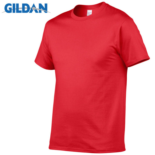 sanyamk 1 PCS Gildan Quality Men&#39;s Summer 100% Cotton T-Shirt Men Casual Short Sleeve O-Neck T Shirt Comfortable Solid Tops Tees