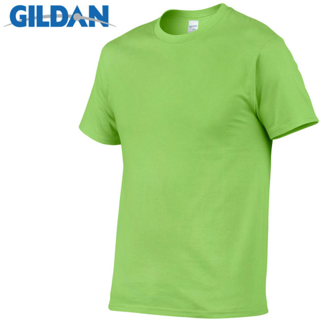 sanyamk 1 PCS Gildan Quality Men&#39;s Summer 100% Cotton T-Shirt Men Casual Short Sleeve O-Neck T Shirt Comfortable Solid Tops Tees