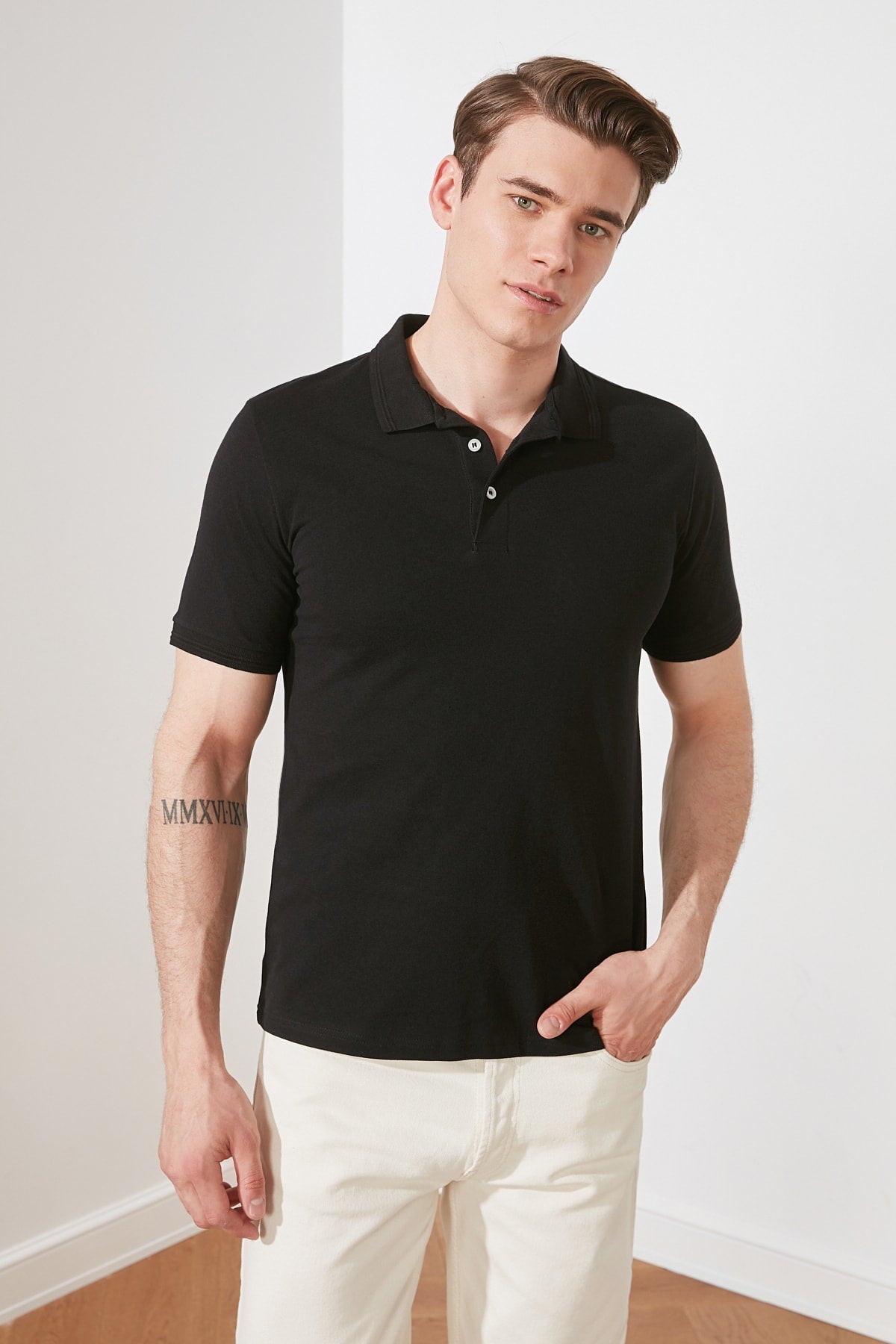 sanyamk Male Colar Jacquard Polo Collar T-Shirt TMNSS20PO0009 Men &#39;S Clothing Fashion 2021 Summer Spring Male Top T-shirt футболка