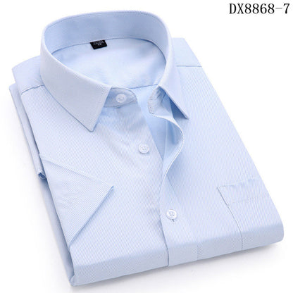 sanyamk Men&#39;s Casual Dress Short Sleeved Shirt Summer White Blue Pink Black Male Regular Fit Shirt Men Social Shirts 4XL 5XL 6XL 7XL 8XL