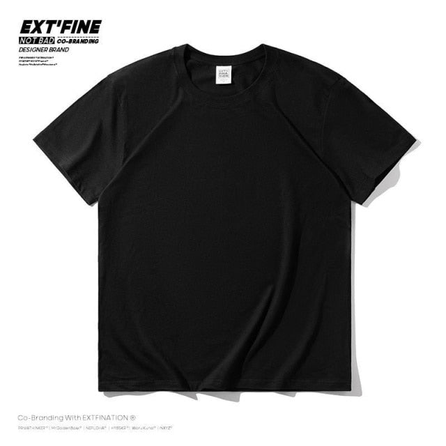 sanyamk Summer Man T-shirts Short Sleeve Solid Color Casual Oversized T Shirt Men Harajuku Hip Hop Cotton Men&#39;s Clothing Tops Tee