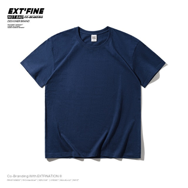 sanyamk Summer Man T-shirts Short Sleeve Solid Color Casual Oversized T Shirt Men Harajuku Hip Hop Cotton Men&#39;s Clothing Tops Tee