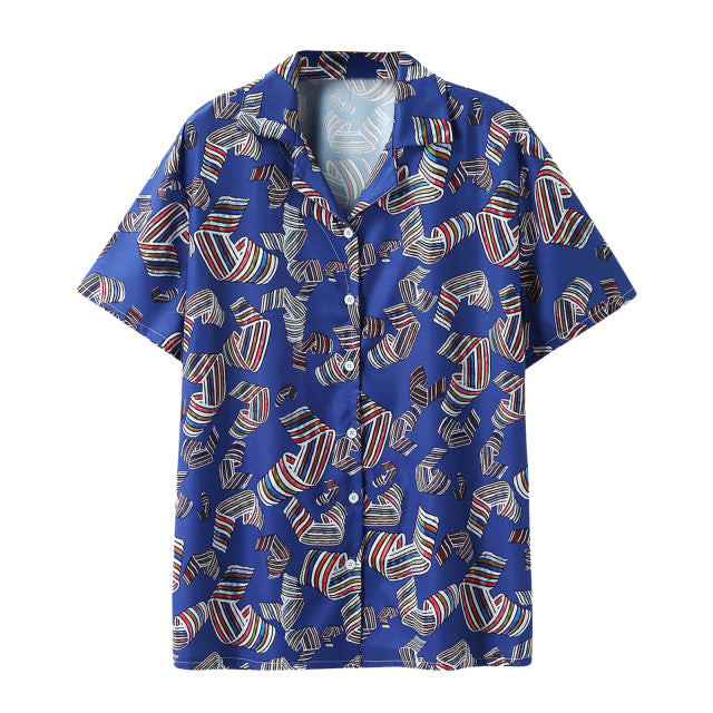 sanyamk Animal Parrot Print Patchwork Fashion Hawaiian Men Shirt Cool Turn Down Collar Short Sleeve Streetwear Beach Summer Chic 2021 3