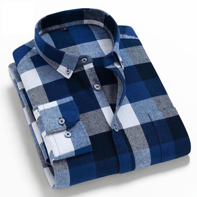 sanyamk 2022 Spring Autumn Plaid Shirt Men Cotton New Male Casual Long Sleeve Shirt  High Quality  Man Clothes