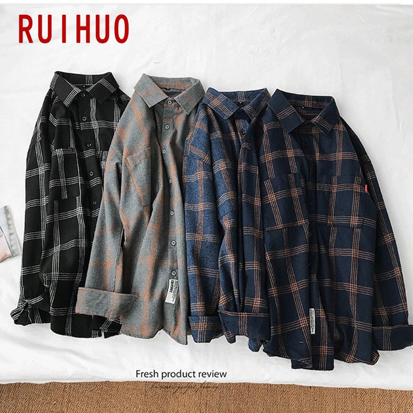 sanyamk Plaid Casual Shirts For Men Clothing Black Plaid Shirt Men Long Sleeve Shirt For Men Fasion M-5XL New Arrival