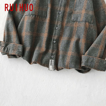 sanyamk Plaid Casual Shirts For Men Clothing Black Plaid Shirt Men Long Sleeve Shirt For Men Fasion M-5XL New Arrival