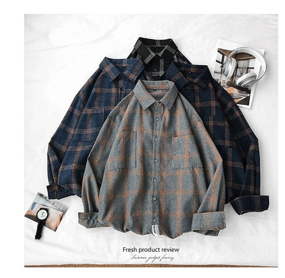 sanyamk Plaid Casual Shirts For Men Clothing Black Plaid Shirt Men Long Sleeve Shirt For Men Fasion M-5XL New Arrival