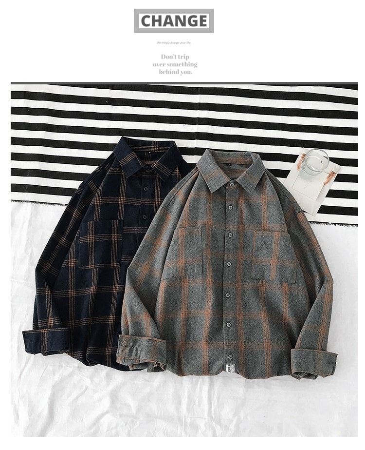 sanyamk Plaid Casual Shirts For Men Clothing Black Plaid Shirt Men Long Sleeve Shirt For Men Fasion M-5XL New Arrival