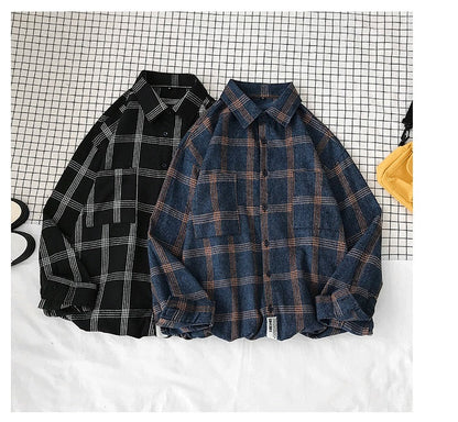 sanyamk Plaid Casual Shirts For Men Clothing Black Plaid Shirt Men Long Sleeve Shirt For Men Fasion M-5XL New Arrival