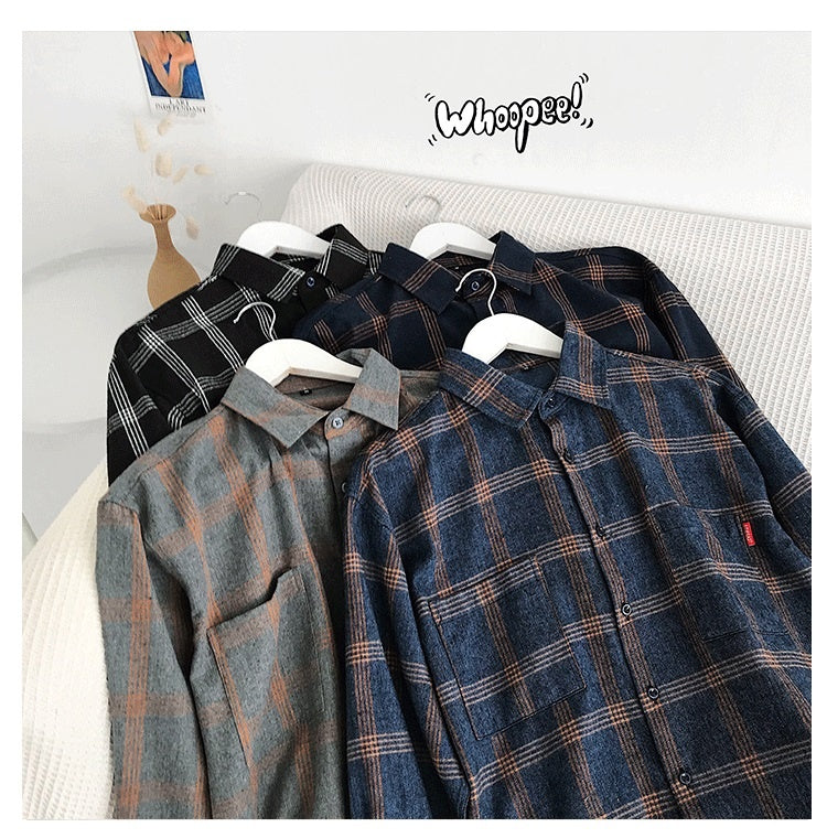 sanyamk Plaid Casual Shirts For Men Clothing Black Plaid Shirt Men Long Sleeve Shirt For Men Fasion M-5XL New Arrival